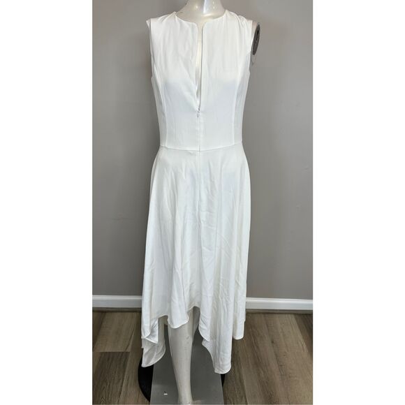 NWOT Santorelli Front Zip Sleeveless Madison Hi-Low Midi Dress IT38/US0 $595